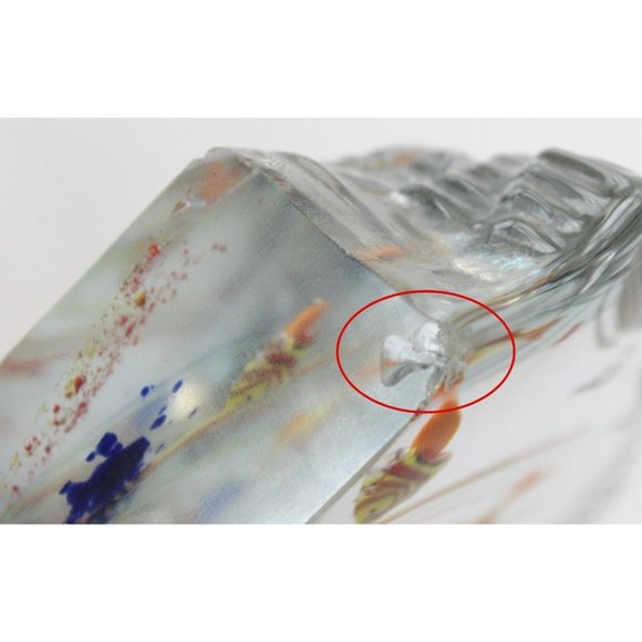 Murano Glass Italian Paperweight Half-Moon Aquarium 6 Fish Tank Bowl Clear Art - Picture 7 of 8